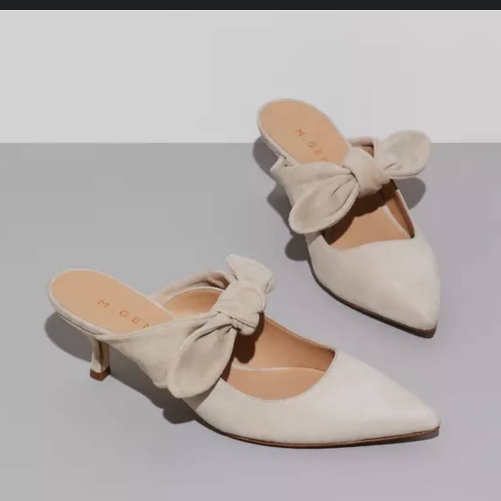 M Gemi lasso suede kitten heels mule in oat size 38